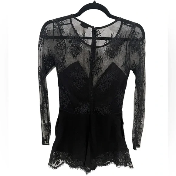 NBD “Spoiled” Black Lace Long Sleeve Romper | Size S - Picture 6 of 6